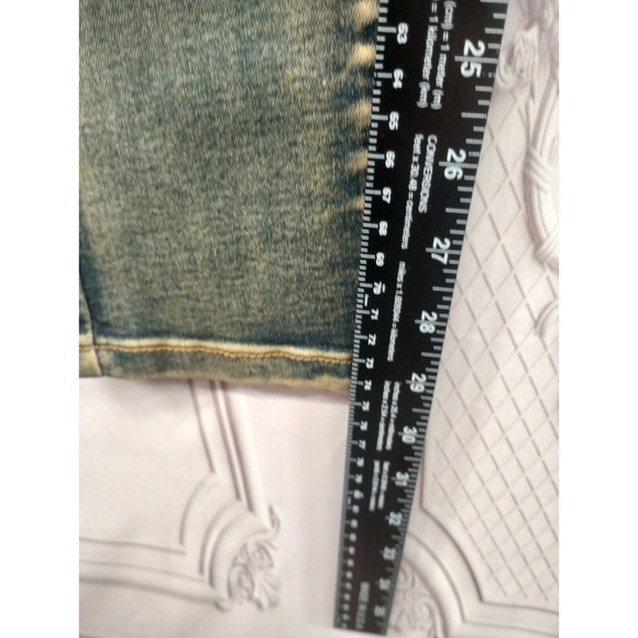 NWT MYSTIQ Womens High Waisted Jeans SZ 3 Unique Gold Spray Paint Look $66 MSRP - Picture 15 of 16
